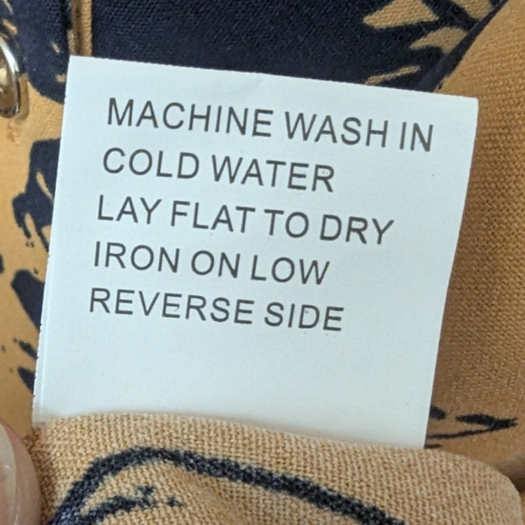 Creation XXL plus sized button down blouse in golden yellow and navy - Picture 6 of 12